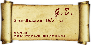 Grundhauser Dóra névjegykártya